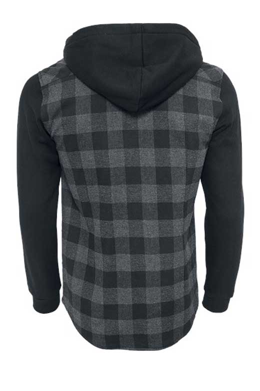 Hooded Checked Flanell Sweat Charcoal
