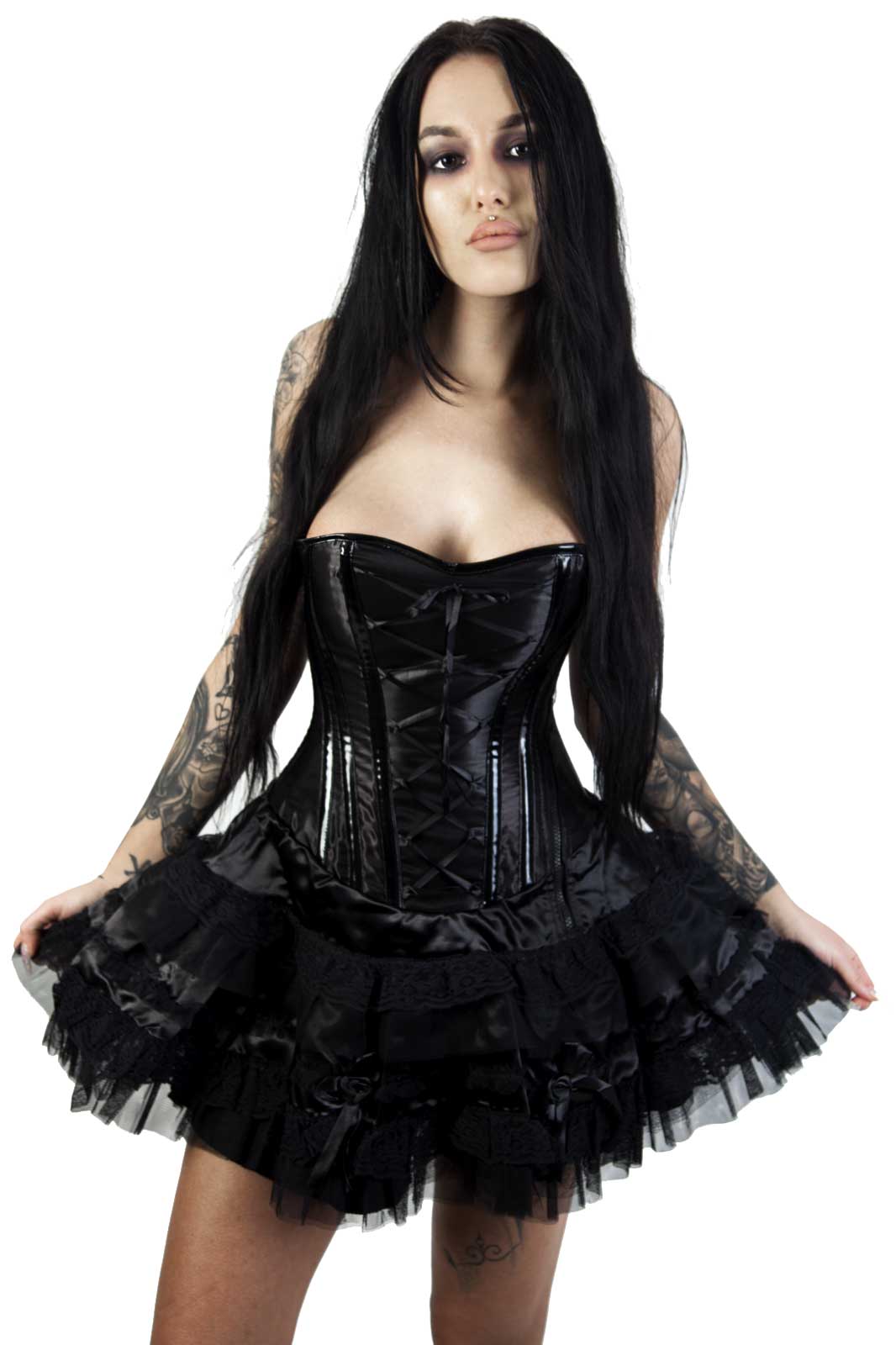 svart korsett klänning