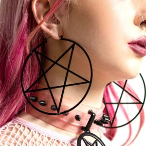 Killstar svarta pentagram örhängen