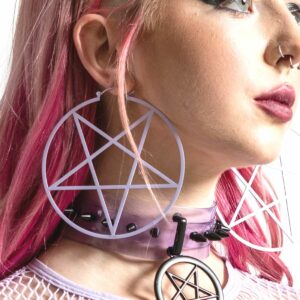 Killstar lila pentagram örhängen