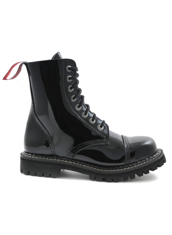 Angry Itch 8 Eye Steel Toe Boots Leather Patent