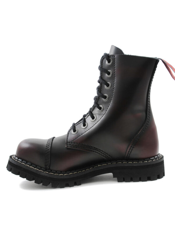 Angry Itch 8 Eye Steel Toe Boots Leather Burgundy