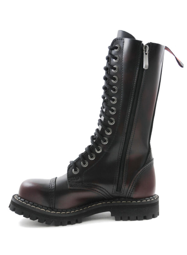 Angry Itch 14 Eye Steel Toe Boots Burgundy Leather