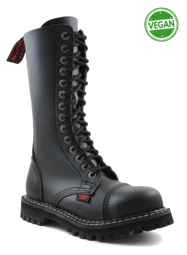 Angry Itch 14 Eye Steel Toe Boots Vegan Leather