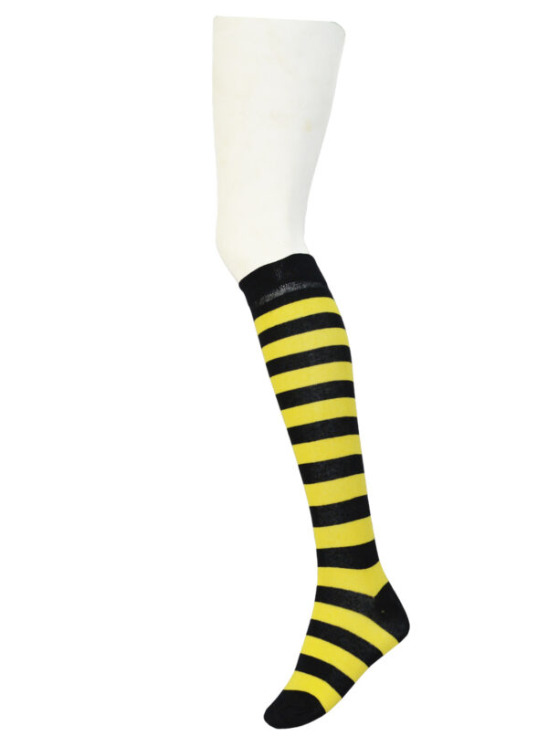 knee High Stripe Socks Black/Yellow