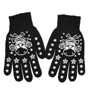 Skulls And Stars Knit Gloves