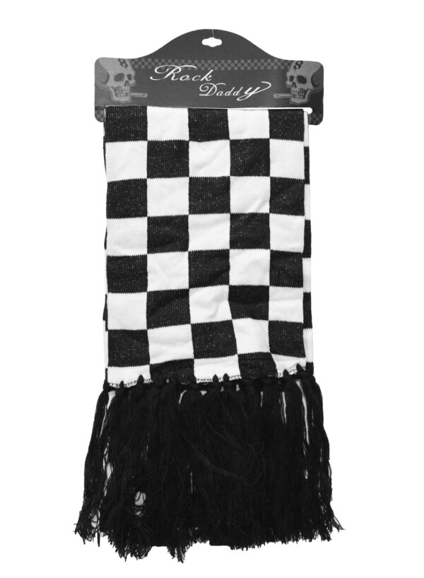 Black and White Checkered long Scarf