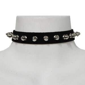 1 Row Spike Leather Choker