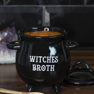 Witches Broth Cauldron Soup Bowl With Broom Spoon