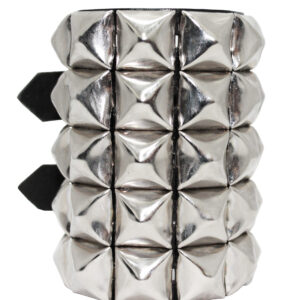 5 Row pyramid Leather Wristband