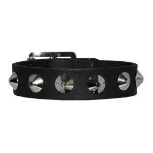 1 Row Con studs Leather Wristband