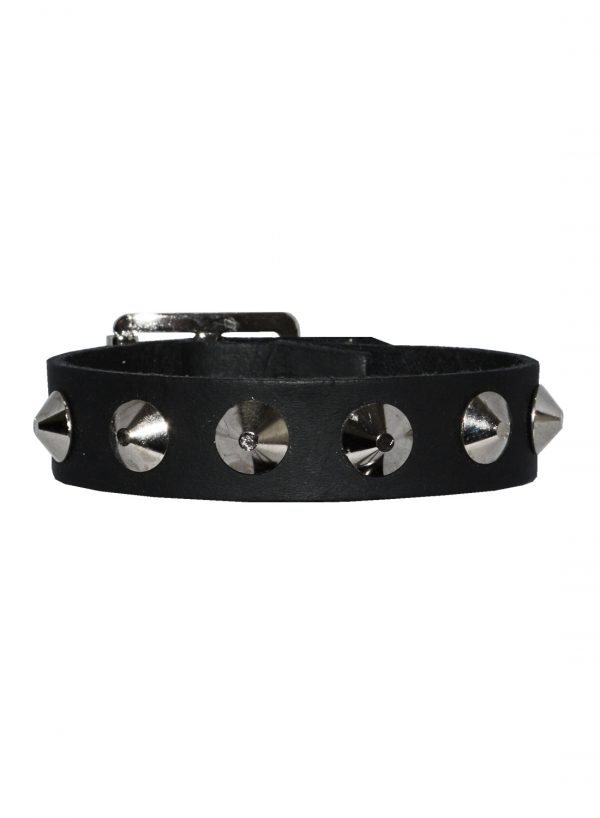1 Row Con studs Leather Wristband