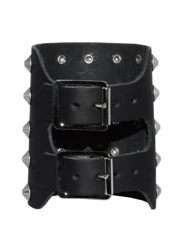 5 Row Con studs Leather Wristband