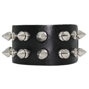 2 Row Spick studs Leather Wristband