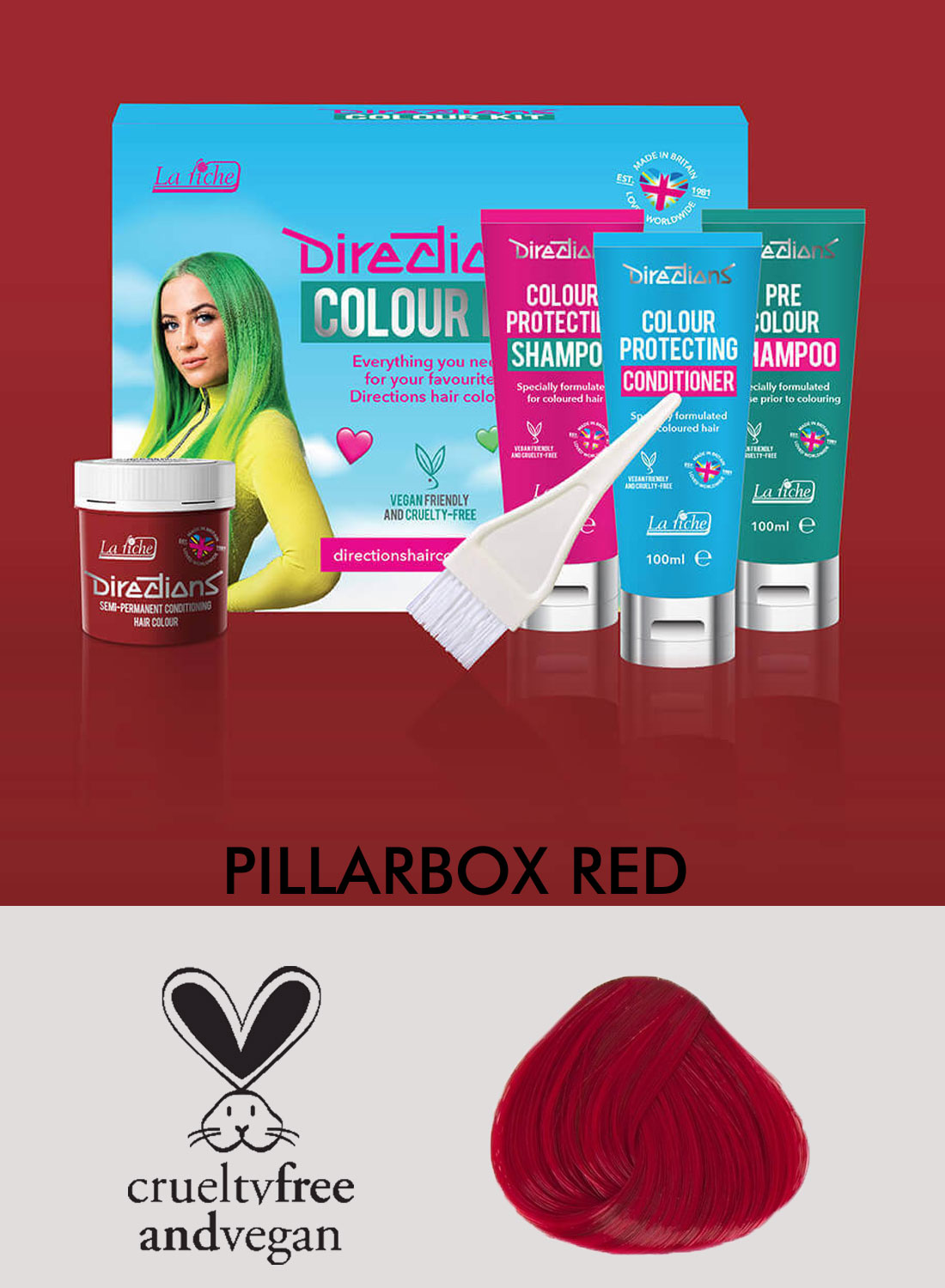 Directions Hair Colour  Pillarbox Red kit