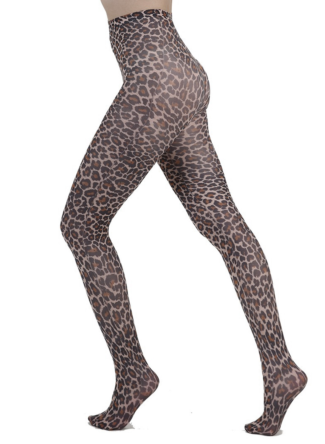 Leopard Printed Tights Natural