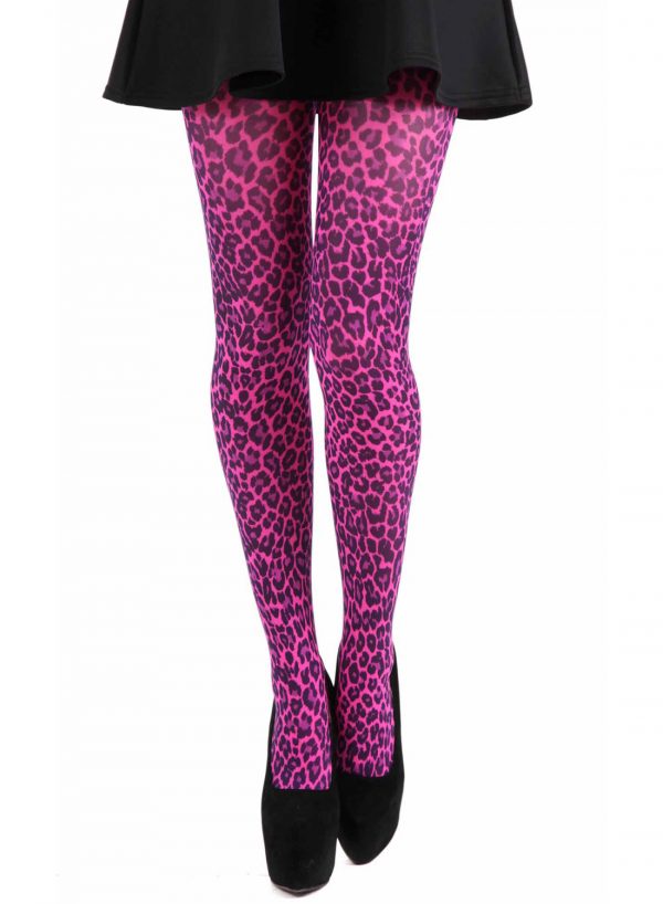 Leopard Printed Tights Flo Pink