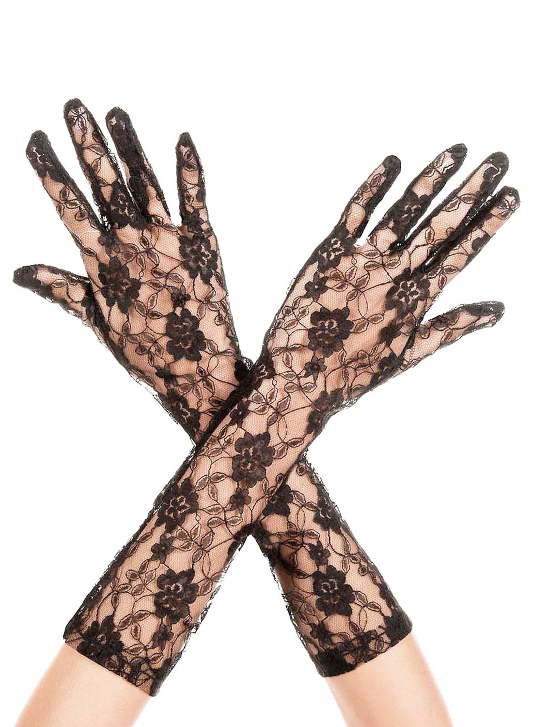 Lace Long Gloves Black