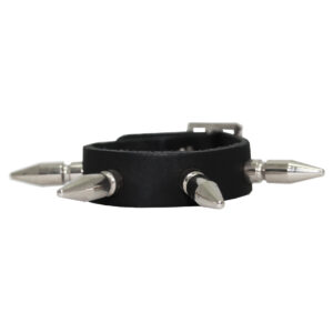 1 Row Long Spike Stud Leather Wristband