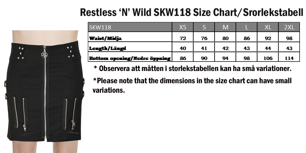 SKW118 size chart
