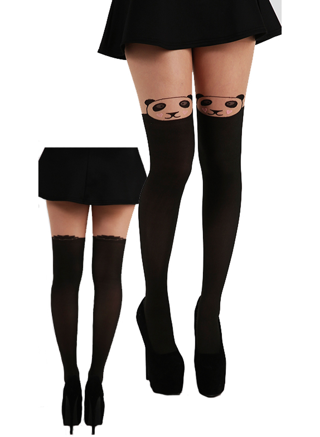 Panda Over the Knee Tights