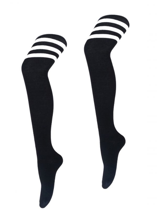 Black And White Stripes OK Sport Socks