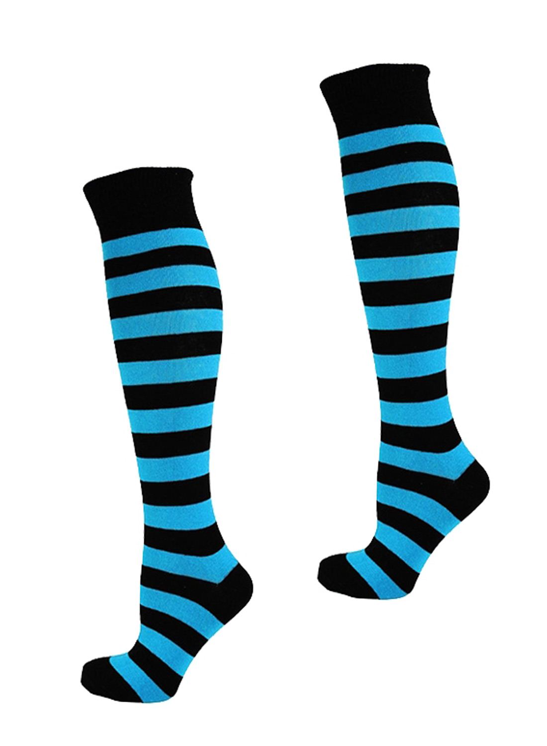 KH Socks Black Neon Blue Stripes