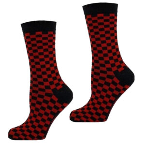 Men checkered Socks Black/Red