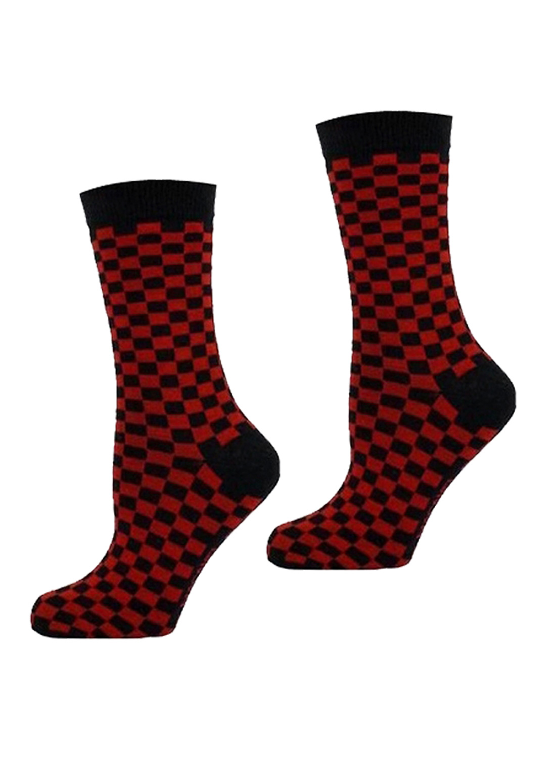 Men checkered Socks Black/Red