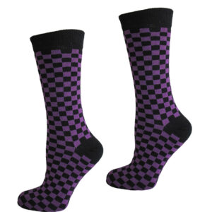 Men checkered Socks Black/Purple