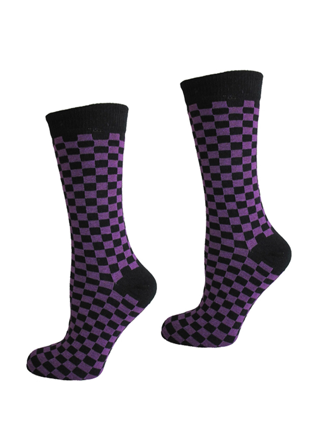 Men checkered Socks Black/Purple