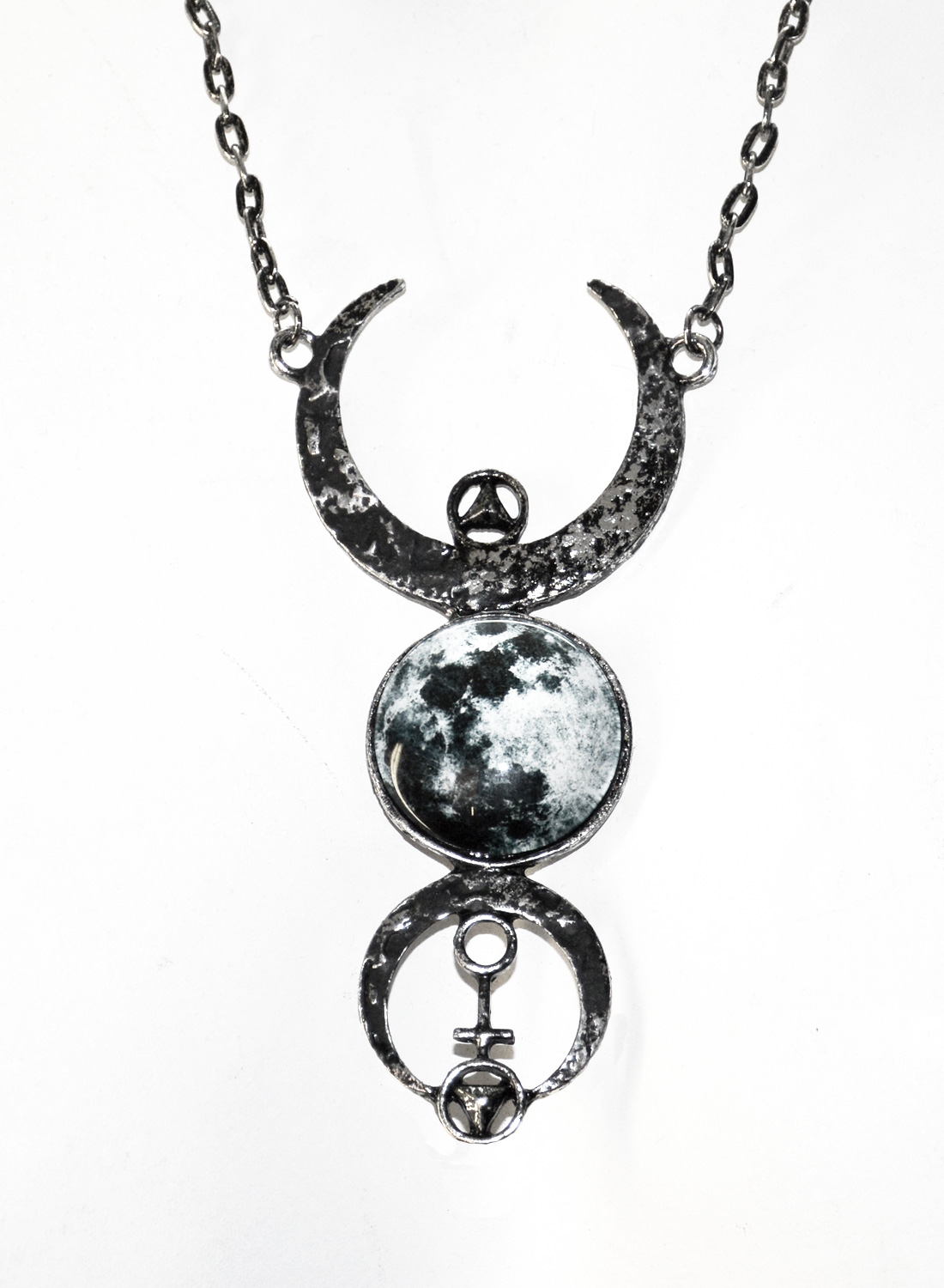 Silver Full Moon Necklace