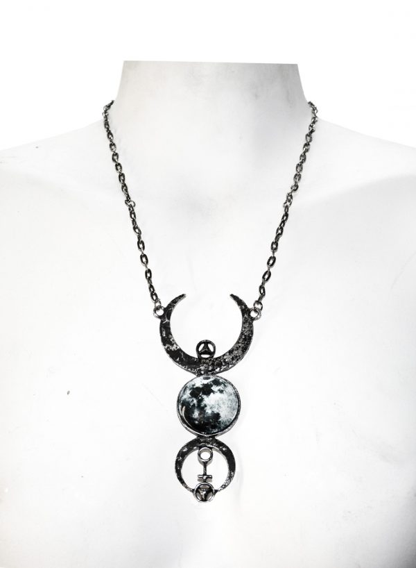 Silver Full Moon Necklace