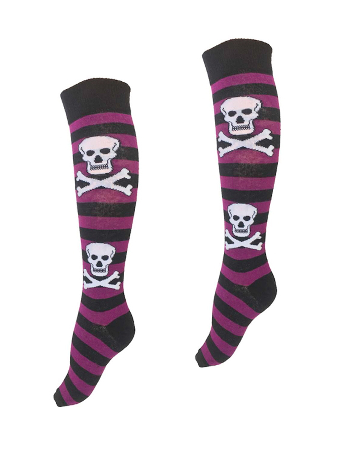KH Socks Skulls Black Purple