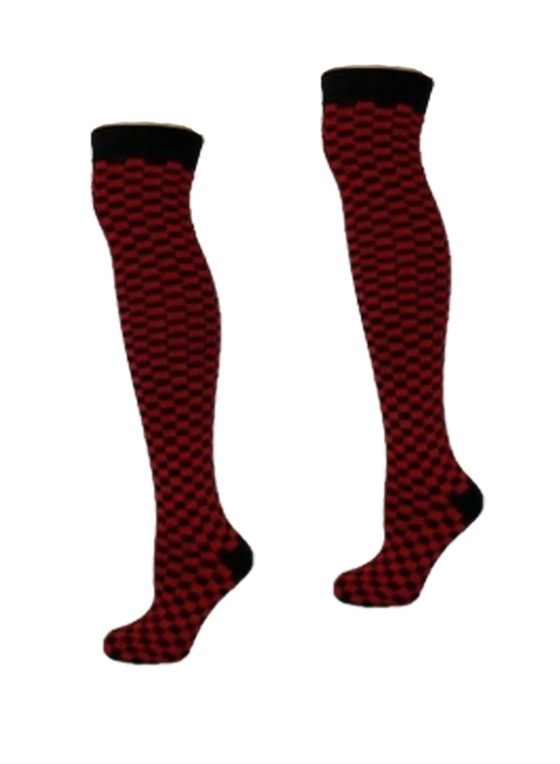 OK Small checkered Socks Black/Red