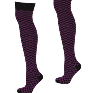 OK Small checkered Socks Black/Purple