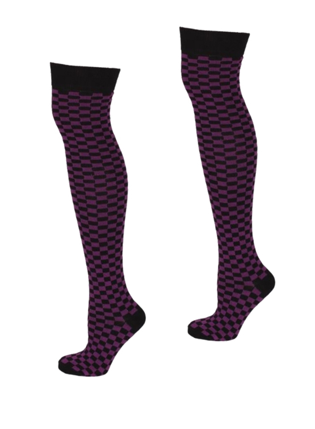 OK Small checkered Socks Black/Purple