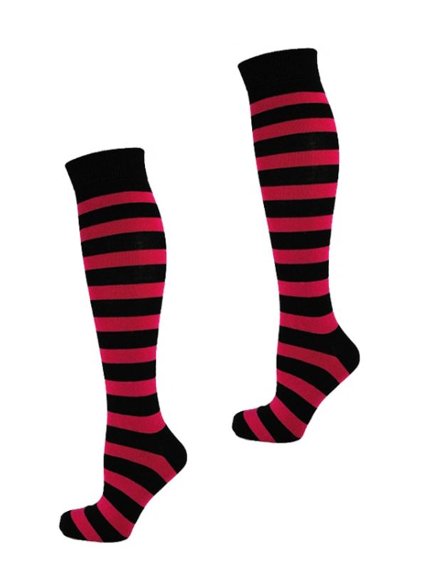 KH Socks Black Red Stripes