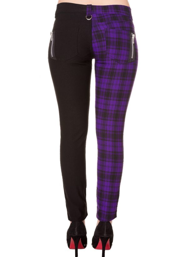 Split Pant Tartan Black purple