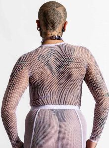 Sweetheart Fishnet Top Lilac