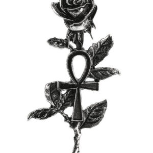 Silver Ankh Rose Necklace