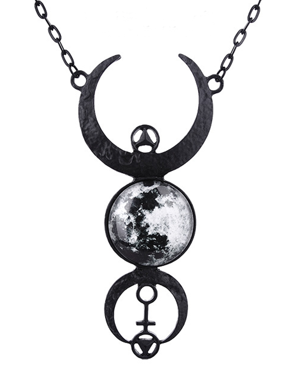 Black Full Moon Necklace