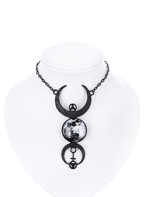 Black Full Moon Necklace