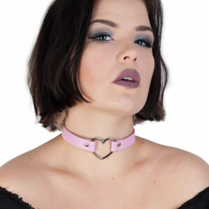 Heart Vegan Choker Pink