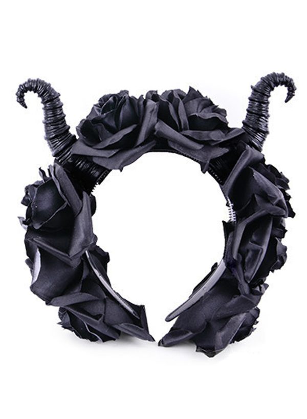 Maleficent Horns & Roses Headband