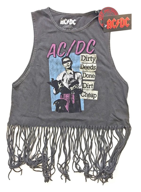 AC/DC Ladies Tassel Vest Dirty Deeds