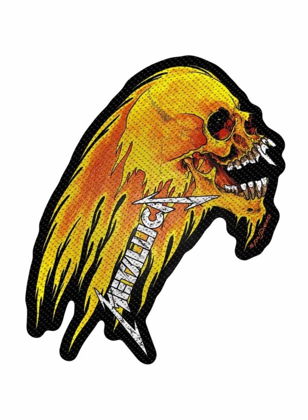 Metallica Flaming Skull Cut-Out Patch