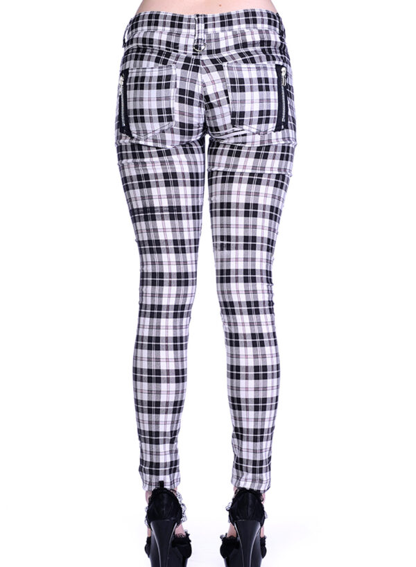 White Check Skinny Trousers