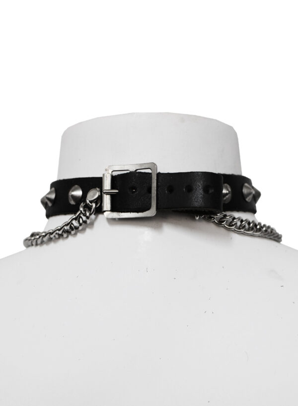 1 Row Con+ Chain Leather Choker