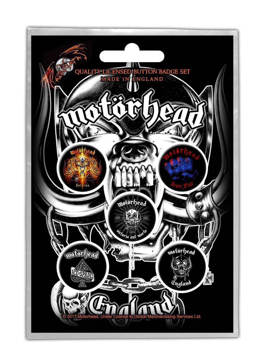 Motörhead England Badge Pack